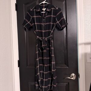Whistles Montana Check 100% Cotton Midi Shirt Dress